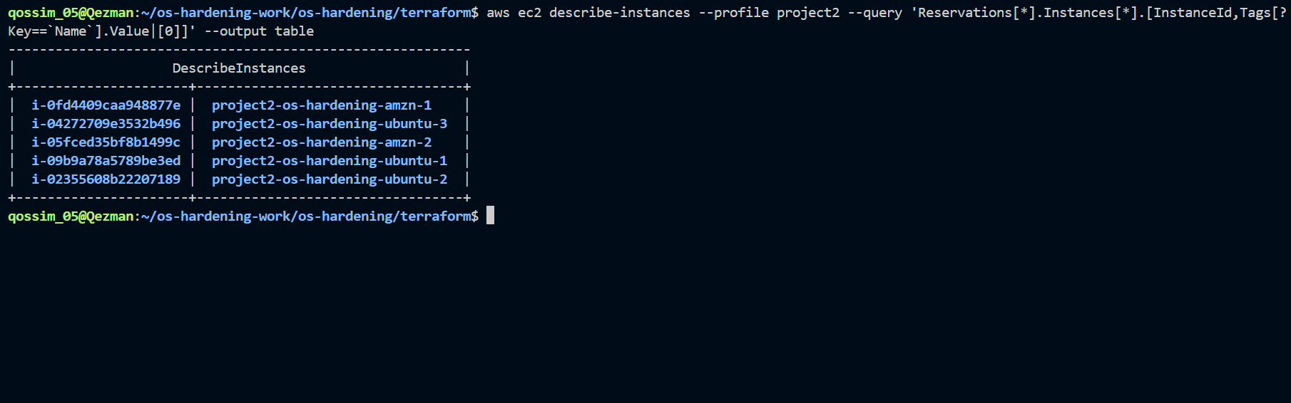 EC2 instance list from CLI